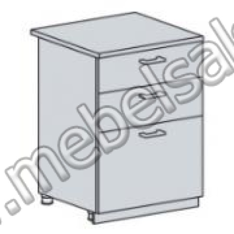 НУВЕЛЬ ШКАФ НИЖНИЙ 600 С 3 ЯЩИКАМИ (ШН3Я 600)